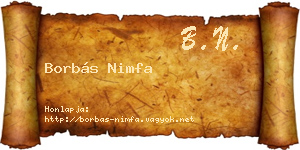 Borbás Nimfa névjegykártya
