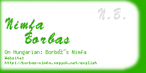 nimfa borbas business card
